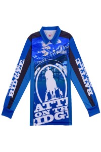 Custom-made long-sleeved men's polo shirt sublimation fashion design equestrian festival competition equestrian activities whole piece printing dye sublimation factory three buttons P1435